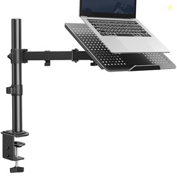 HUANUO Laptop Desk Mount - 17' to 32' Monitor Arm, Ventilated Tray, Fu