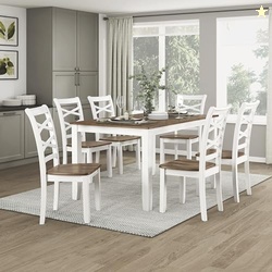 Lexicon Dining Table Set for 6 with Chairs, Wood 7 Piece Farmhouse Din