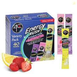 4C Energy Rush PSD with Electrolytes Variety Pack Stix, 40 ct (14 Lemo
