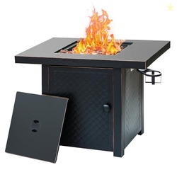 Verdeluxe 32'' Propane Fire Pit,50000 BTU Gas Firepit Table with 2 Dri