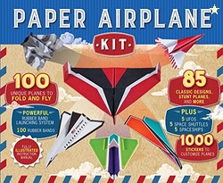 Paper Airplane Kit: 100 Planes to Fold & Fly, 1000 Stickers, Launcher 