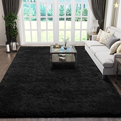 Ophanie 6x9 Charcoal Rugs for Living Room, LargeFluffy Shag Fuzzy Plus