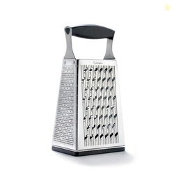 Cuisipro Stainless Steel Cheese Grater with Handle, 4 Sided Box Grater