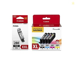 Canon CLI-281 XL BKCMY 4-Color Ink Tank Value Pack (2037C005) PGI-280 