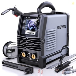 140A MIG Welder, MIGVAN 110V Flux Core MIG/Stick/Lift TIG 3 in 1 Weldi