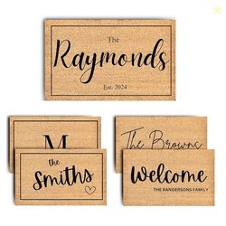 Aviara Personalized Welcome Doormat with Family Name - 9 Custom Design