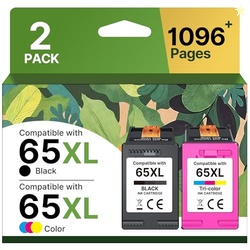 65XL Ink Cartridges Black/Color Combo Pack High-Yield Replacement for 