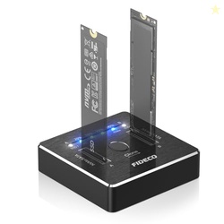 FIDECO M.2 NVMe SATA SSD Cloner Dock, USB 3.2 Gen 2 X 2, 20Gbps Dual N
