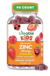 Lifeable Zinc for Kids | 25mg | Great Tasting Natural Flavored Zinc Gu