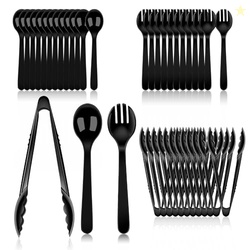 36 PCS Disposable Serving Utensils for Party - 12 Set Including Black 