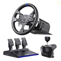 PXN V99 PC Racing Wheel, Real Force Feedback Steering Wheel with Pedal