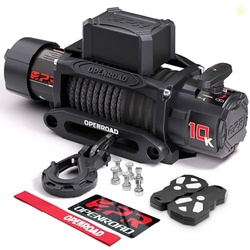 OPENROAD Panther Series 10000 lbs Winch with Synthetic Rope and 2 Wire