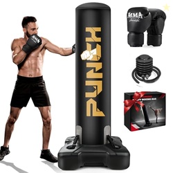 Heavy Boxing Bag with Stand for Adult Teens, Freestanding Inflatable P