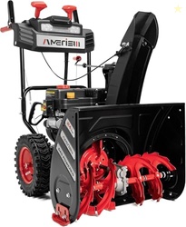 AMERISUN 24-Inch Gas Snow Blower with 212cc 4-Cycle OHV Engine, Recoil