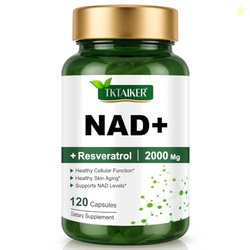TKTALKER NAD Supplement 2000 Mg - 120 Capsules True NAD & Resveratrol,