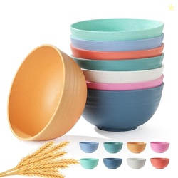 8PCS Cereal Bowl, Ohola Unbreakable Wheat Straw Cereal Bowls, Microwav