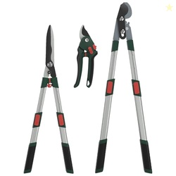 GARTOL 3-Piece Garden Tool Set - Bypass Lopper, Hedge Shears, Pruning 