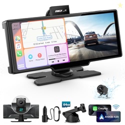 Portable Apple Carplay Screen, 10 Car Stereo Wireless Car Play & Andro
