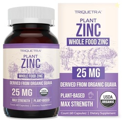 Organic Zinc 25 mg | Whole Food zinc Supplements | Derived from Organi