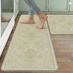 Kitchen Mats for Floor Thick Anti Fatigue Waterproof Vintage Spring Fl