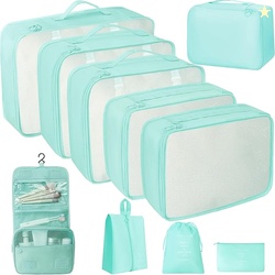 10 Pcs Set Packing Cubes - Travel Packing Organizers Expandable Suitca