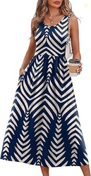 WIHOLL Summer Dresses for Women Flowy Casual Midi Dress Beach Vacation