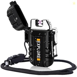 LcFun Electric Lighter Windproof Dual Arc USB Rechargeable Flameless P