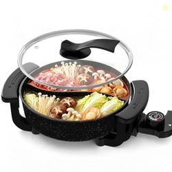 TEMPOWAVEZ 6L Electric Hot Pot Dual Sided, Black