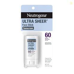 Neutrogena Ultra Sheer Stick Sunscreen for Face SPF 60, Invisible Fini