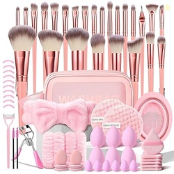 HGHDBT 70Pcs Pink Makeup Brushes Set Professional Makeup Kit Multi-fun