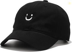 Umeepar Smile Face Baseball Cap for Women Men Adjustable Low Profile U