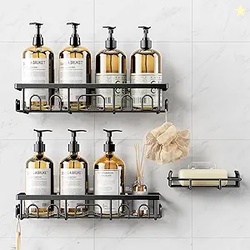 Shower Caddy 3 Pack Shower Shelves for Inside Bathroom, Rustproof Adhe