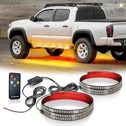 OPT7 2PCS 63 LED Strobe Light Strips - Weatherproof Running Board Emer
