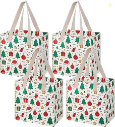 VENO 4 Pack Reusable Grocery Bags Heavy-Duty Shopping Bags with Handle