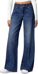 Sidefeel Women's Wide Leg Jeans High Waisted Stretchy Straight Leg Jea