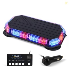 Xprite 42 LED Rooftop Strobe Light Bar w/Controller, US Flag Pattern E