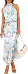 PRETTYGARDEN Women's Summer Satin Maxi Cocktail Dress | Silk FabricSle