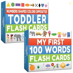 100 First Words + Color Numbers Shapes Opposites Flash Cards Bundle