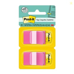 Post-it Flags, 1 x 1.7 in, Pink, 2 Dispensers, 50 Flags/Dispenser