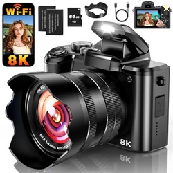 8K Digital Camera, 88MP WiFi Cameras for Photography with 3.2" Touchsc