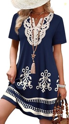 WIHOLL Summer Dresses for Women Casual Tshirt Boho Dress Wedding Guest