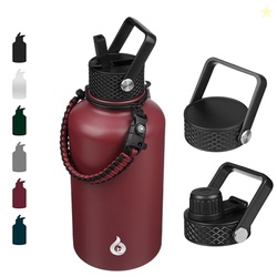BJPKPK 64oz Insulated Water Bottle, Half Gallon Water Jug with Straw L