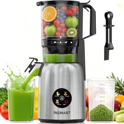 INSMART Juicer Machines, 3-in-1 Cold Press Juicer with 5.3" Large Chut