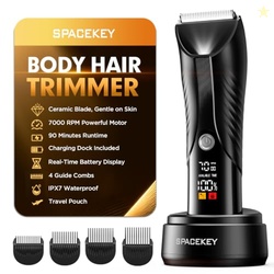 Spacekey Electric Body Hair Trimmer - IPX7 Waterproof Ball Trimmer for