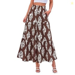 Maxi Skirts for Women Summer Outfits Elastic High Waist A Line Boho Be