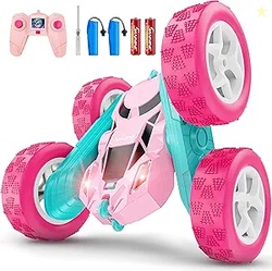 cosone Pink Remote Control Car for Girls | RC Stunt Car 360 Spins, Dou