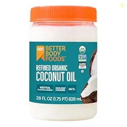 BetterBody Foods Refined Coconut Oil 28 Fl Oz Organic, Non-GMO