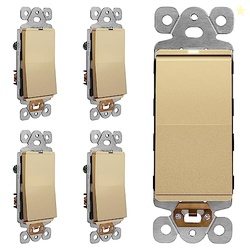 LIDER Lighted Decorator Switch, Frameless Paddle Light Switch, 15A, 5-