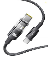 Baseus USB C Cable, 100W 5A Fast Charging USB C Charger Cable with LED