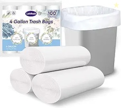 LainNeala Small Trash Bags 4 Gallon 100 Count Small Garbage Bag Bathro